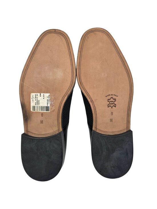 NEW Mercanti Fiorentini Italy Black Leather Woven Fabric Derbys 8M Dress Shoes main image 10